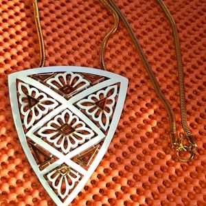 Vintage Crown Trifari Enamel Pendant